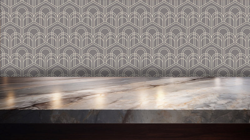 Arches Inside Hexagons Art Deco Removable Wallpaper