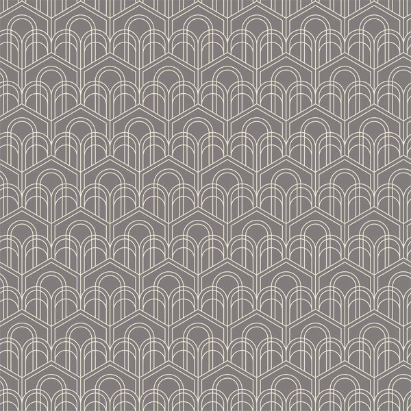 Arches Inside Hexagons Art Deco Removable Wallpaper