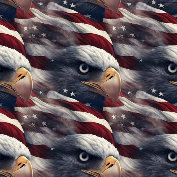 Bald Eagle and US Flag Peel and Stick Wallpaper