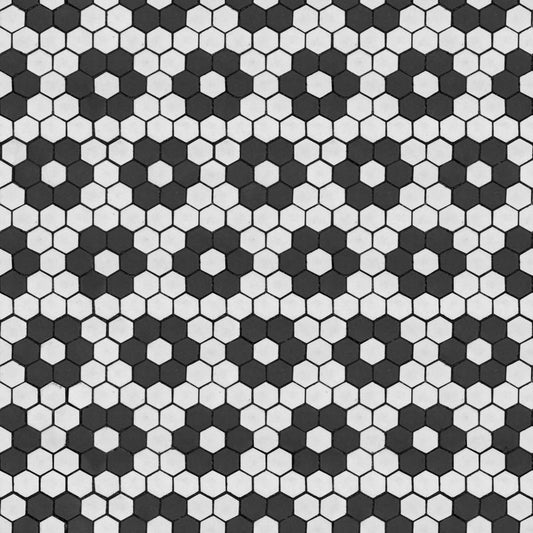 Black and White Double Hexagon Tile Peel and Stick Wallpaper