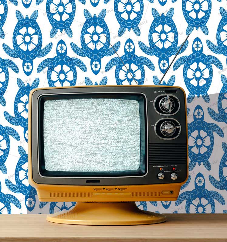 Blue Sea Turtle Peel and Stick Wallpaper