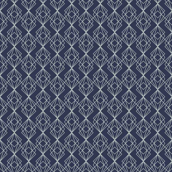 Dark Blue Multi Diamond Art Deco Peel and Stick Wallpaper