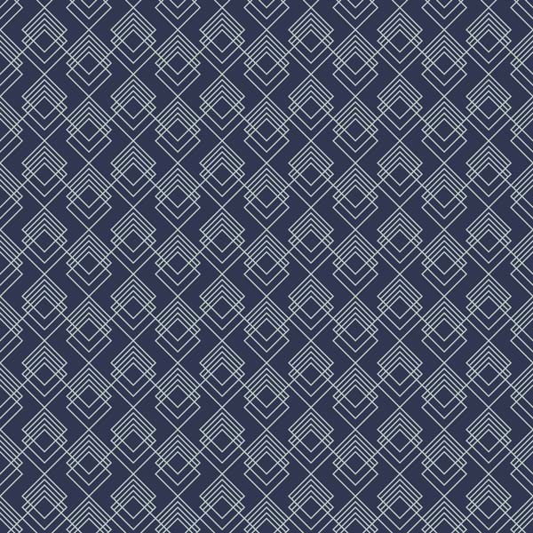 Diamonds Dark Blue Art Deco Peel and Stick Wallpaper