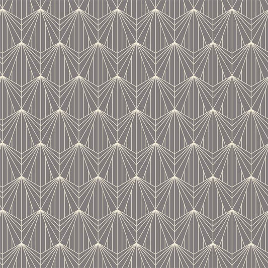 Falling Hexagons on Gray Art Deco Removable Wallpaper