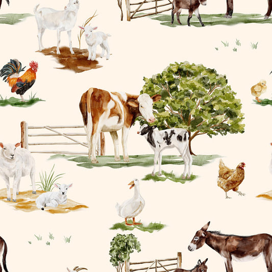 Farm Animals Peel and Stick Wallpaper