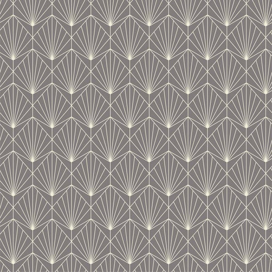Gray Diamond Fan Art Deco Removable Wallpaper