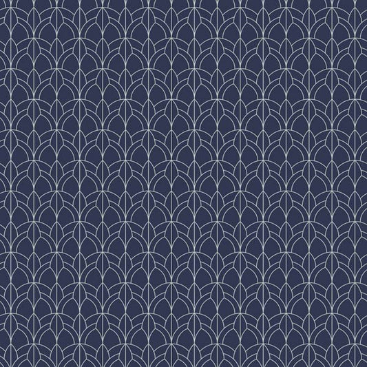 Leaves and Arches Art Deco Peel and Stick Wallpaper