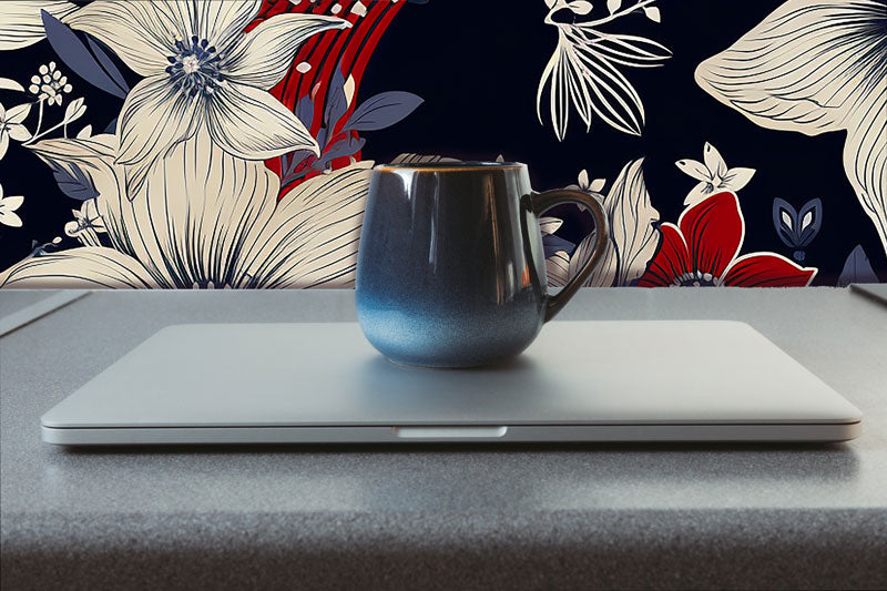 Patriotic Flowers Peel and Stick Wallpaper