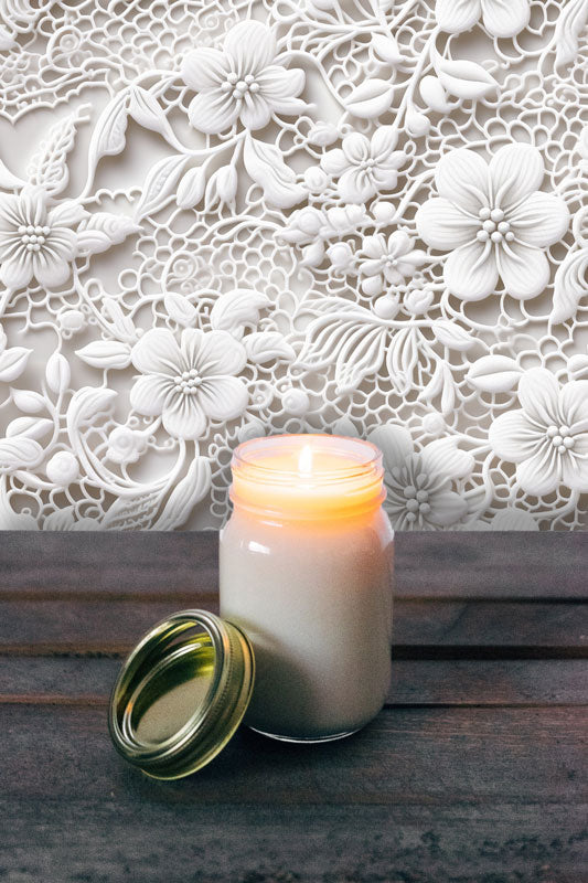White Floral Lace Removable Wallpaper