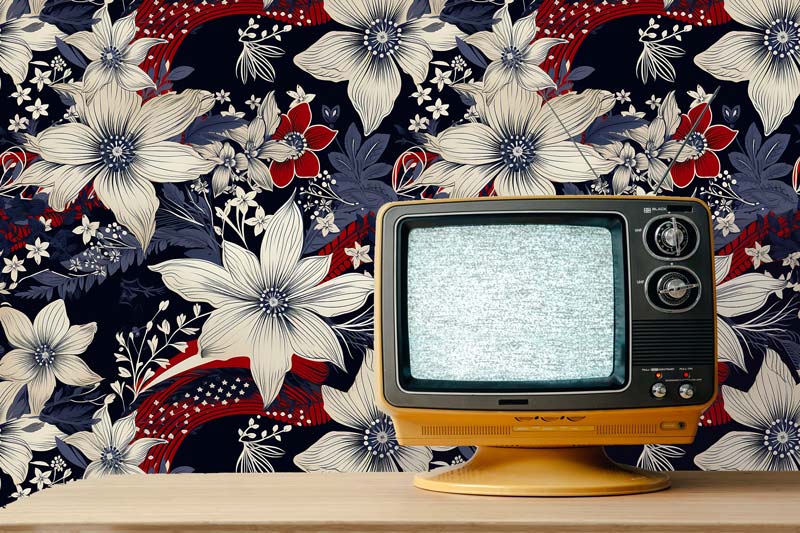 Patriotic Flowers Peel and Stick Wallpaper