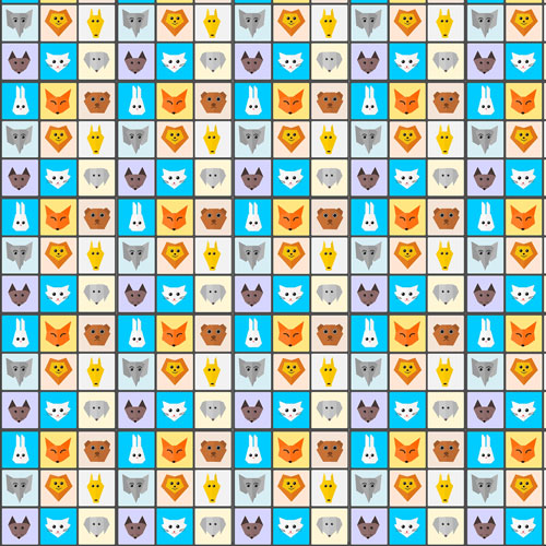 Colorful Baby Animal Collage Peel and Stick Wallpaper