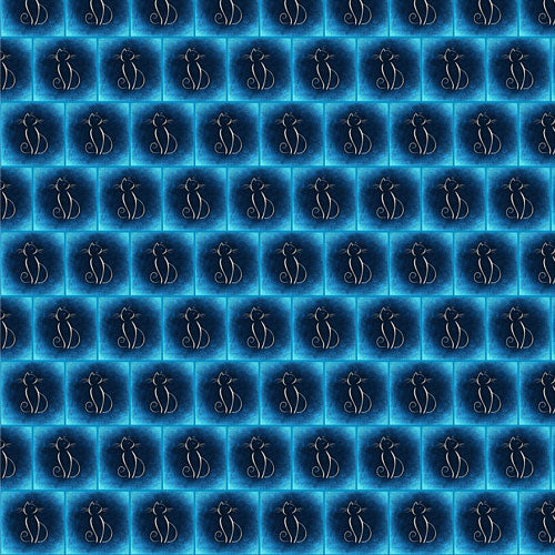 Stylized Blue Cat Wallpaper