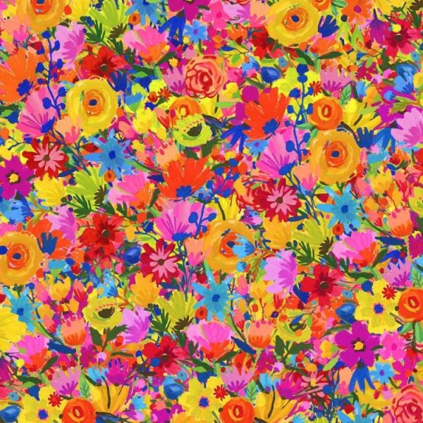 Acrylic Flower Painting Floral Peel and Stick Wallpaper