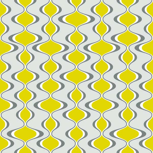 Cooking with gas mid century modern peel and stick wallpaper yellow white gray