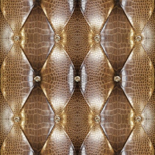 Crocodile Brown Upholstery Wallpaper