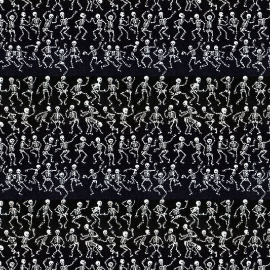 Dancing Skeletons Black and White Peel and Stick Wallpaper
