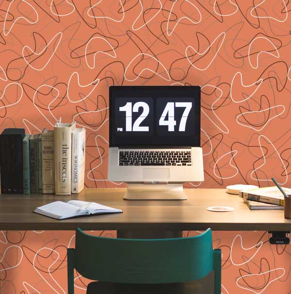 Fat City mid century modern peel and stick wallpaper office