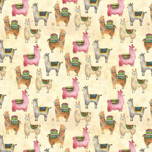 Llamas On Yellow Peel and Stick Wallpaper