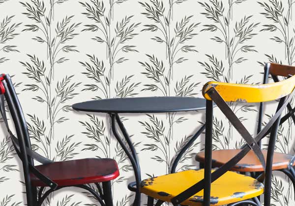 Ornamental Grasses Minimal Peel and Stick Wallpaper retro
