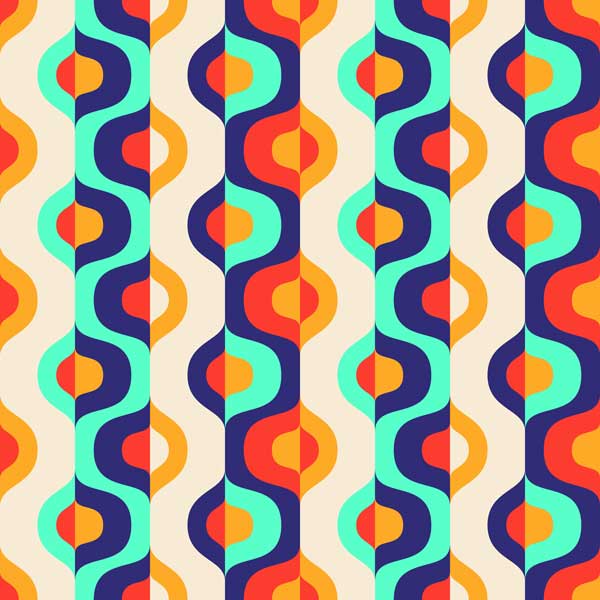 smog in your noggin' century modern peel and stick wallpaper orange gold blue purple tan