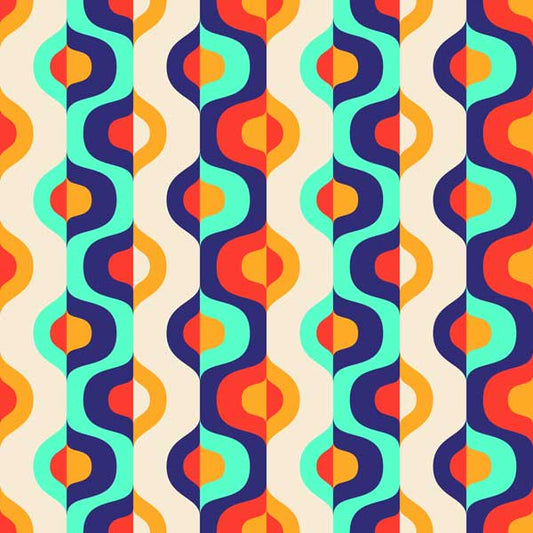 smog in your noggin' century modern peel and stick wallpaper orange gold blue purple tan