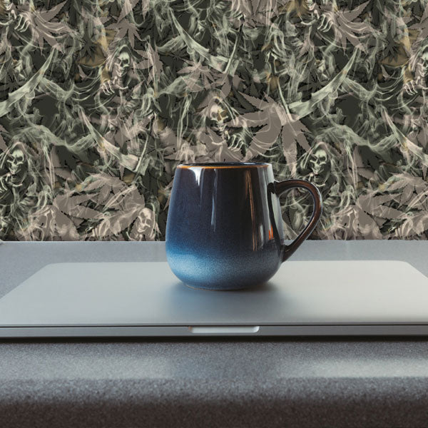Smoky Skeletons Reaper With Pot Peel and Stick Wallpaper office
