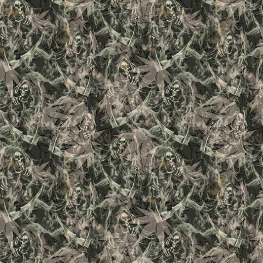 Smoky Skeletons Reaper With Pot Peel and Stick Wallpaper