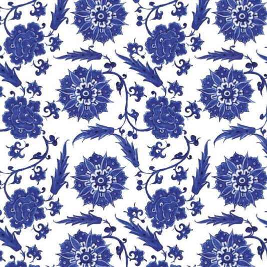 Vintage Blue Flowers Wallpaper