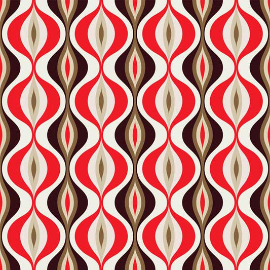 Take a picture mid century modern peel and stick wallpaper red tan brown cream