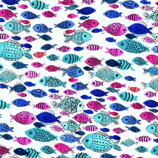 Tropical Fish Watercolor Peel and Stick Wallpaper