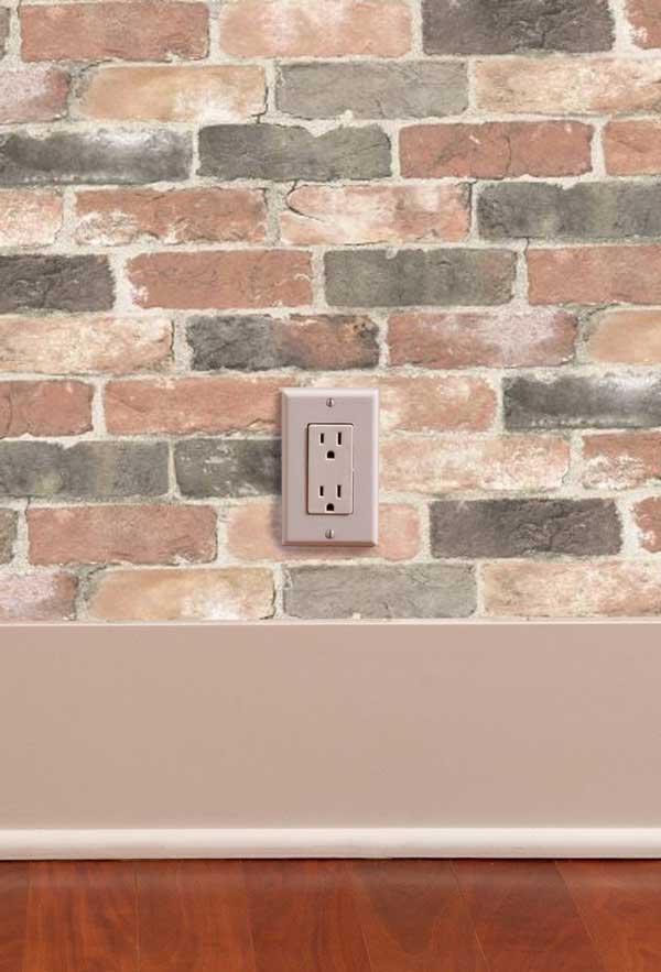 Used Brick Peel and Stick Wallpaper for living room