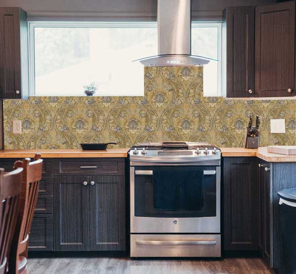 Vintage Floral Peel and Stick Wallpaper Damask kitchen
