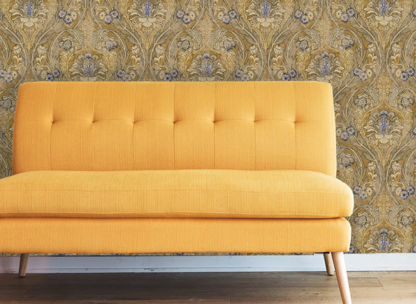 Vintage Floral Peel and Stick Wallpaper Damask living room