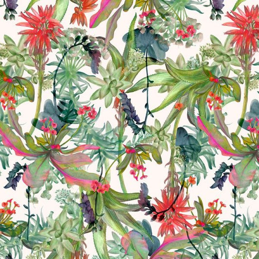 Watercolor Flowers on Pink Peel and Stick Wallpaper