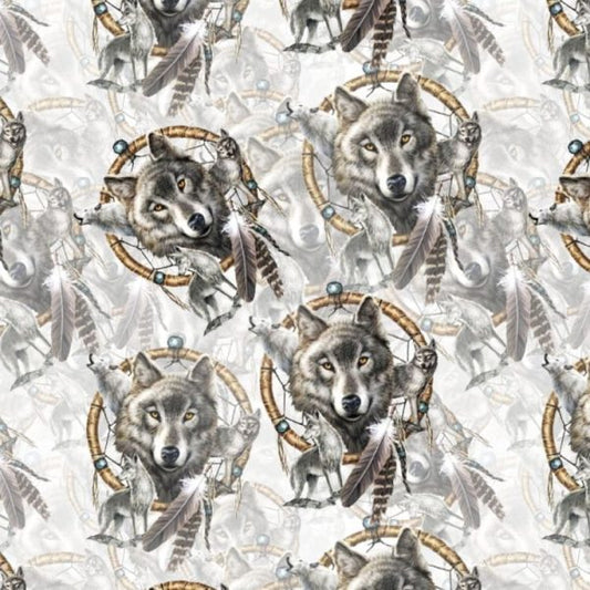 Wolf Dream Catcher Peel and Stick Wallpaper