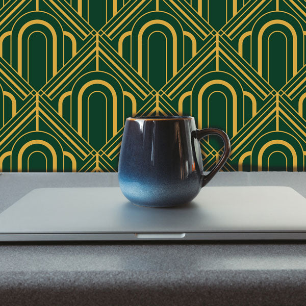 Archways Art Deco Peel and Stick Wallpaper office