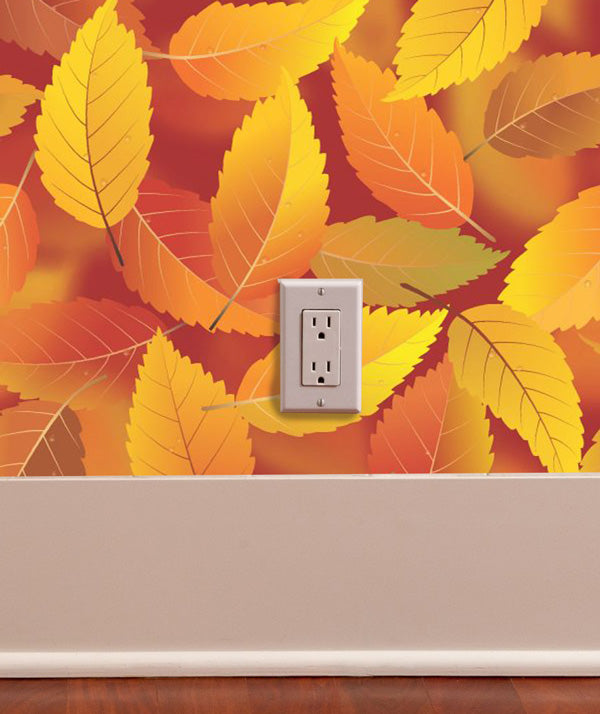 Autumn Leaves Peel and Stick Wallpaper living room