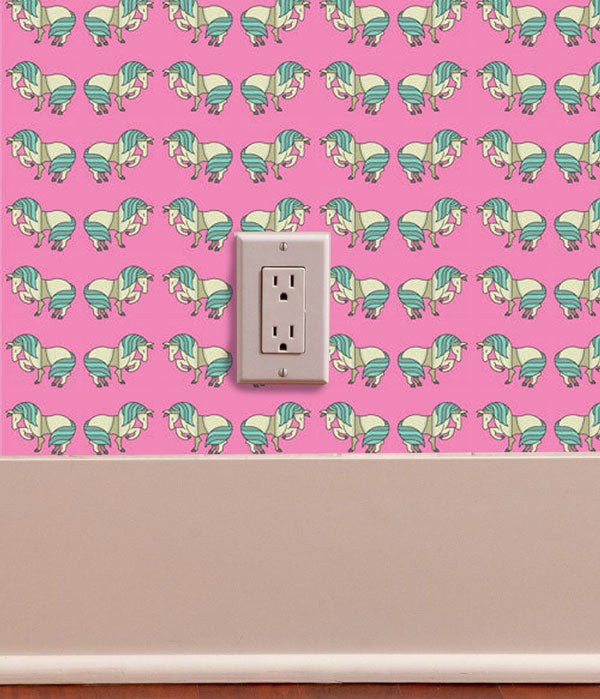 Blue Unicorn Peel and Stick Wallpaper bedroom