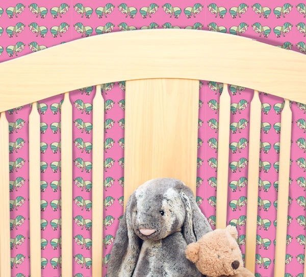 Blue Unicorn Peel and Stick Wallpaper kids room