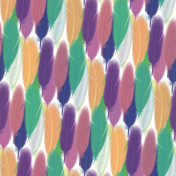 Colorful Feathers Peel and Stick Wallpaper
