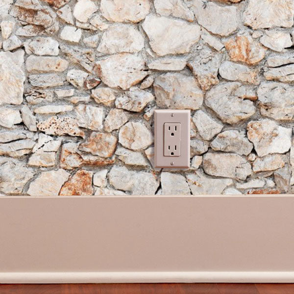 Coquina Stone Peel and Stick Wall Wallpaper living room