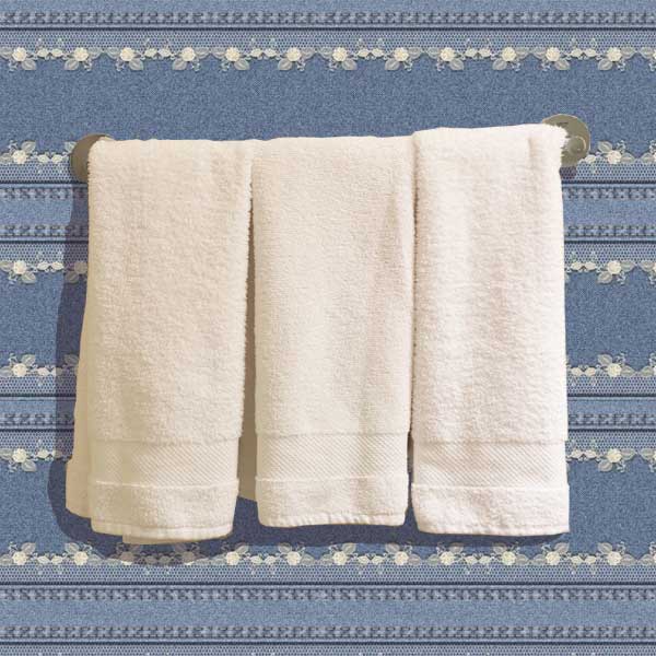 Denim and Lace With Floral Peel and Stick Wallpaper bathroom