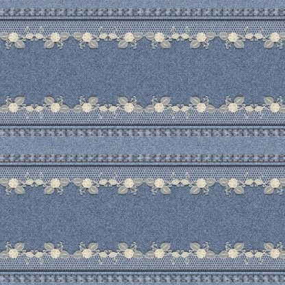 Denim and Lace With Floral Peel and Stick Wallpaper