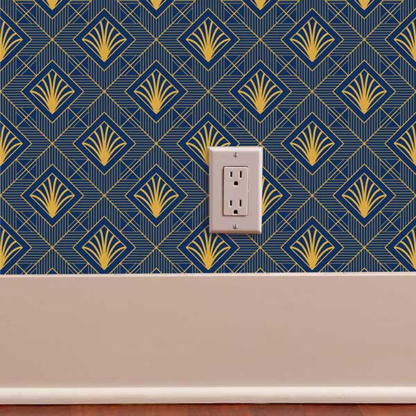 Diamond Palms Art Deco Peel and Stick Wallpaper office