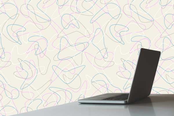 Fat City mid century modern peel and stick wallpaper office