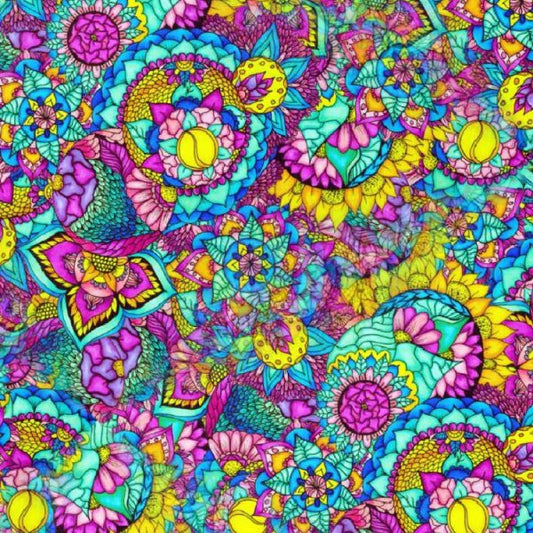 Hippy Sunflower Crazy Floral Peel and Stick Wallpaper