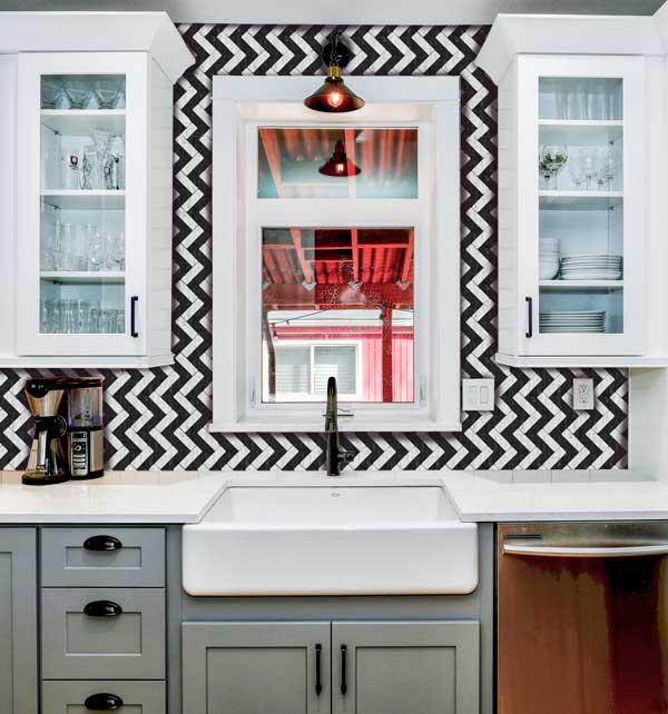 Marble Tile Zig Zag Wallpaper