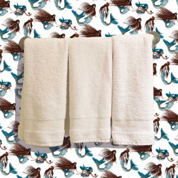 Mermaids Peel and Stick Wallpaper bathroom