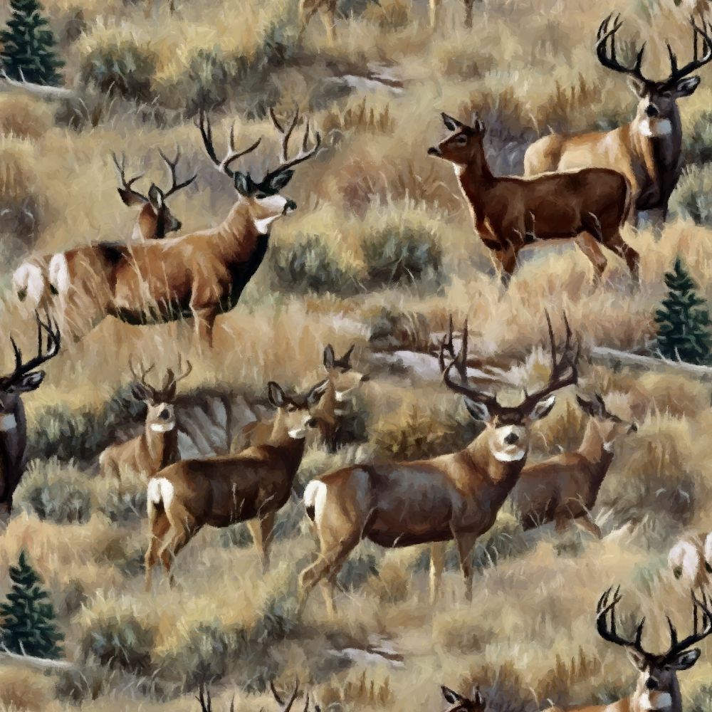 Mule Deer Peel and Stick Wallpaper