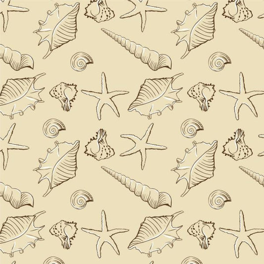 Seashells Vintage Peel and Stick Wallpaper